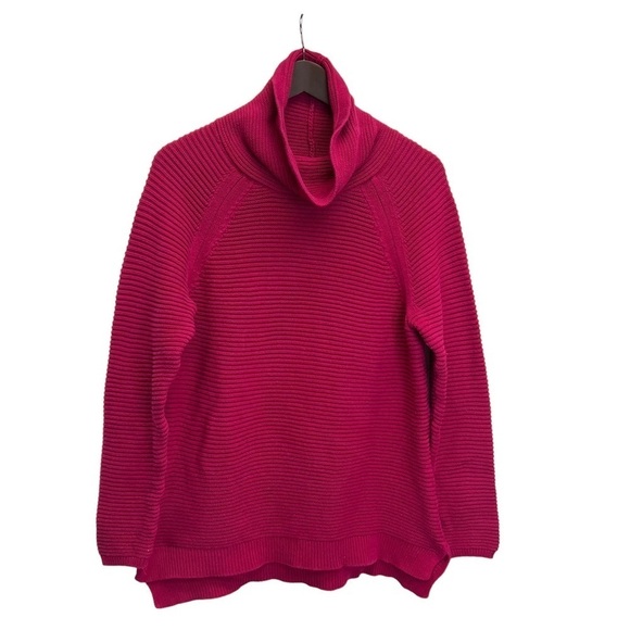 Kenneth Cole Reaction Pink Cotton Blend Roll Neck Tunic Sweater Size L - Picture 2 of 9